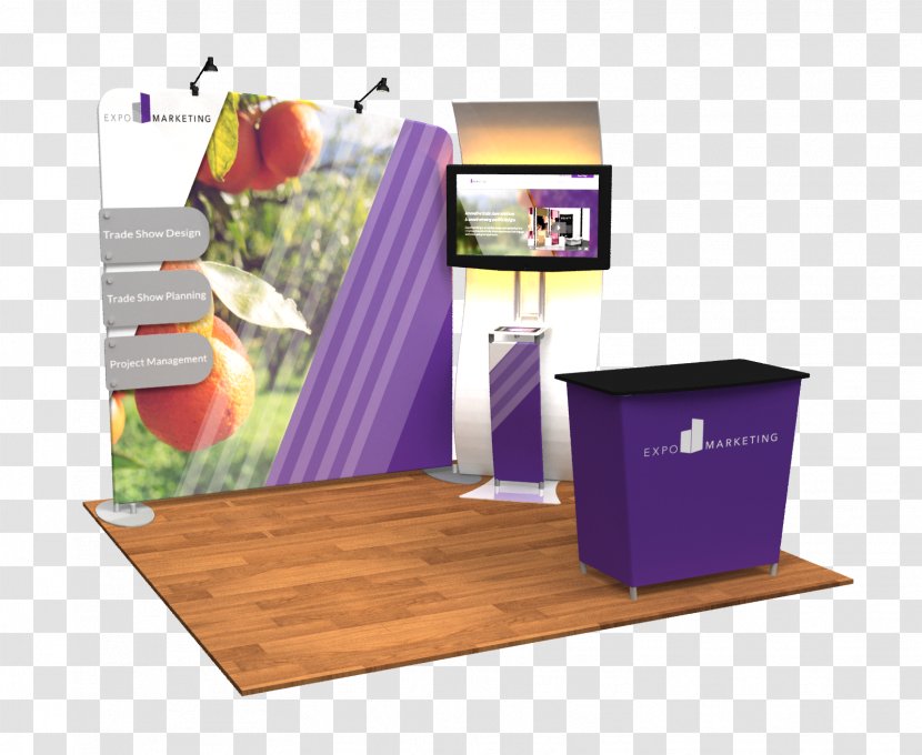 Angle Shelf - Purple - Trade Show Transparent PNG