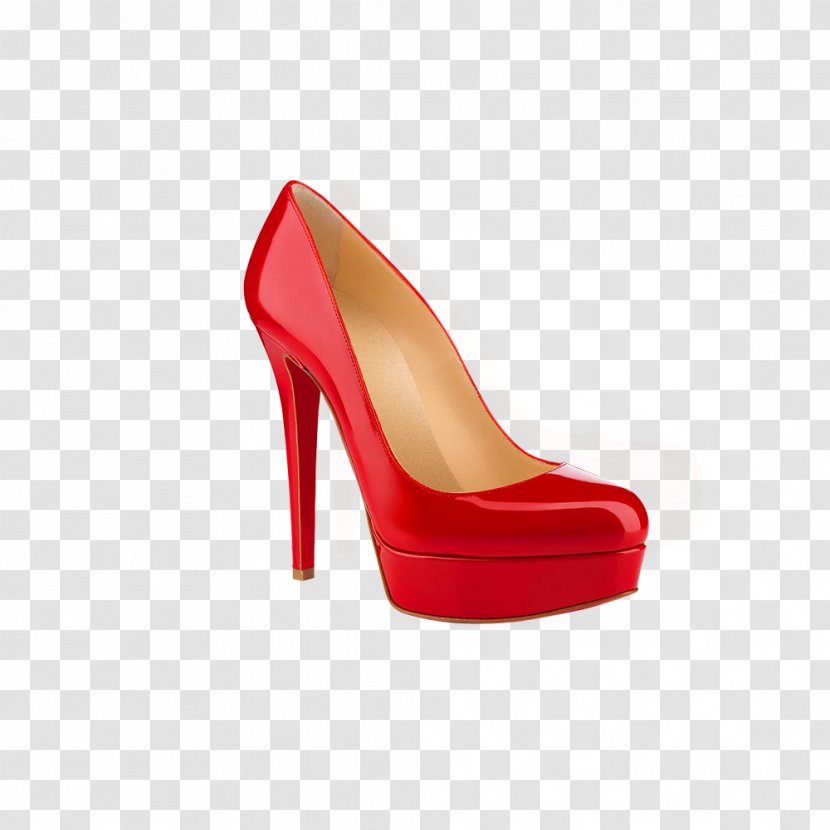 red transparent shoes