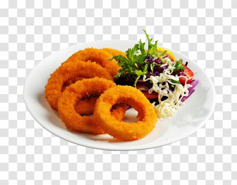 Onion Ring French Fries Fried Chicken Fingers European Cuisine - And Rings Transparent PNG