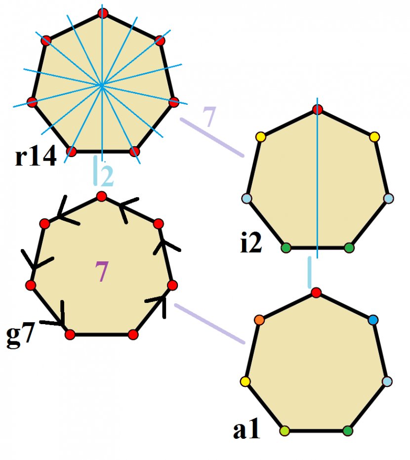 Heptagon Symmetry Hendecagon Polygon Point Group - Symmetrical Lines Transparent PNG