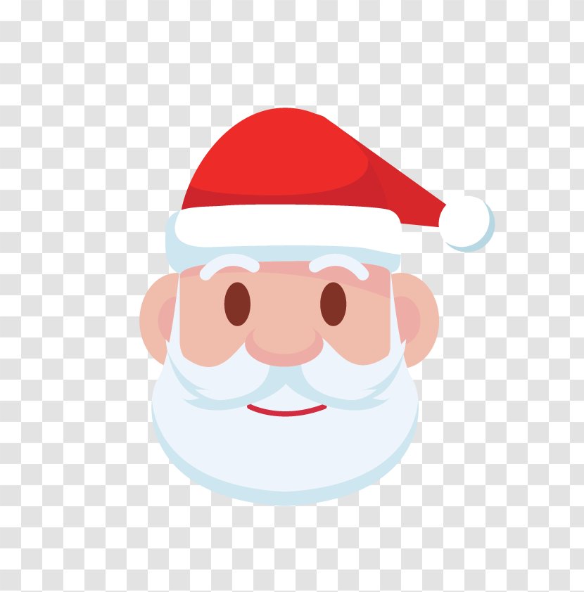 Santa Claus Flat Design Illustration - Smile - Vector Material Transparent PNG