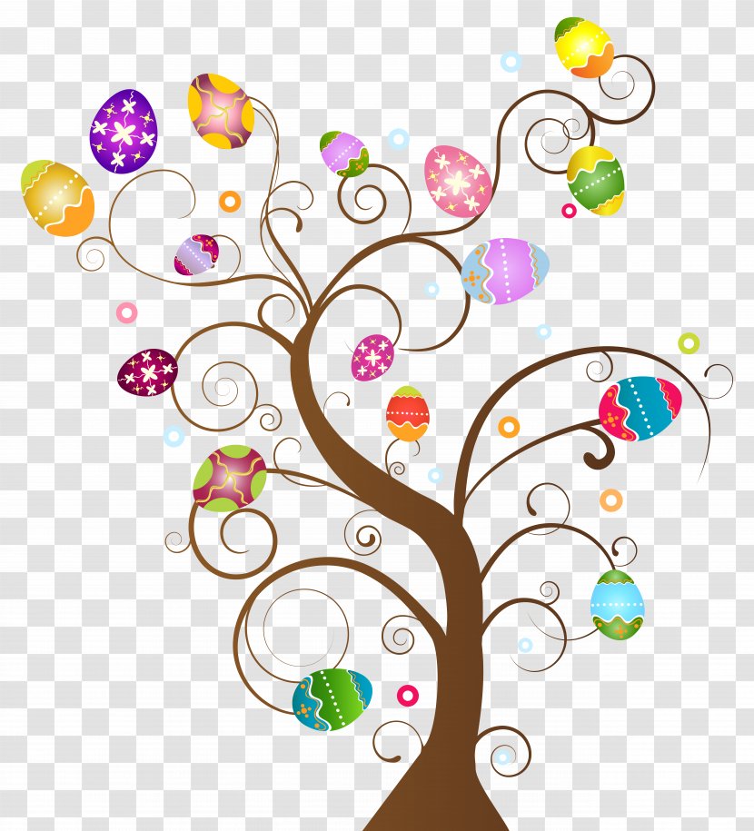Easter Egg Tree Clip Art - Postcard - Image Transparent PNG