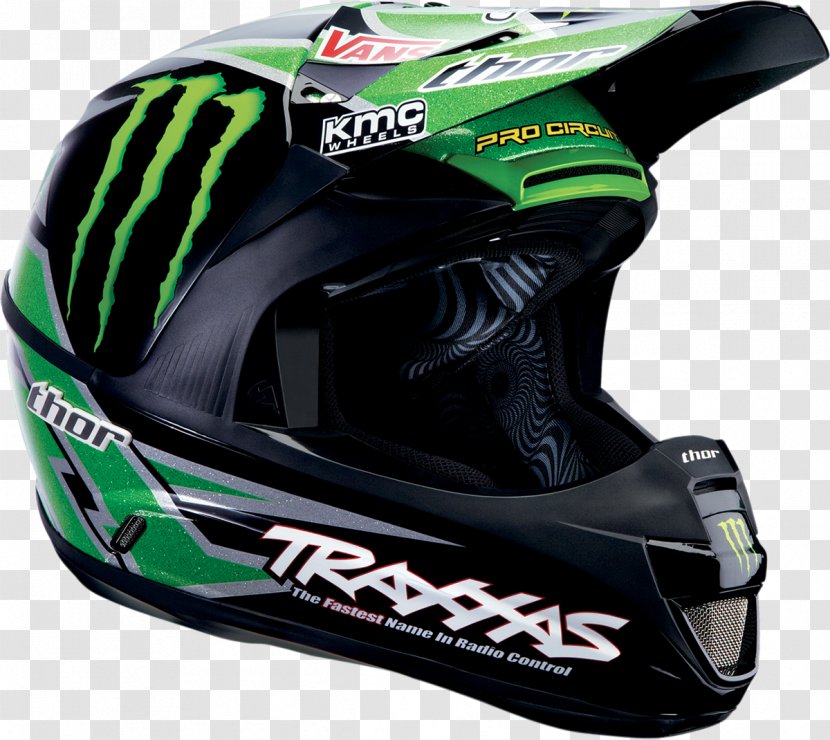 Motorcycle Helmets Monster Energy Motocross - Sports Equipment - Helmet Transparent PNG