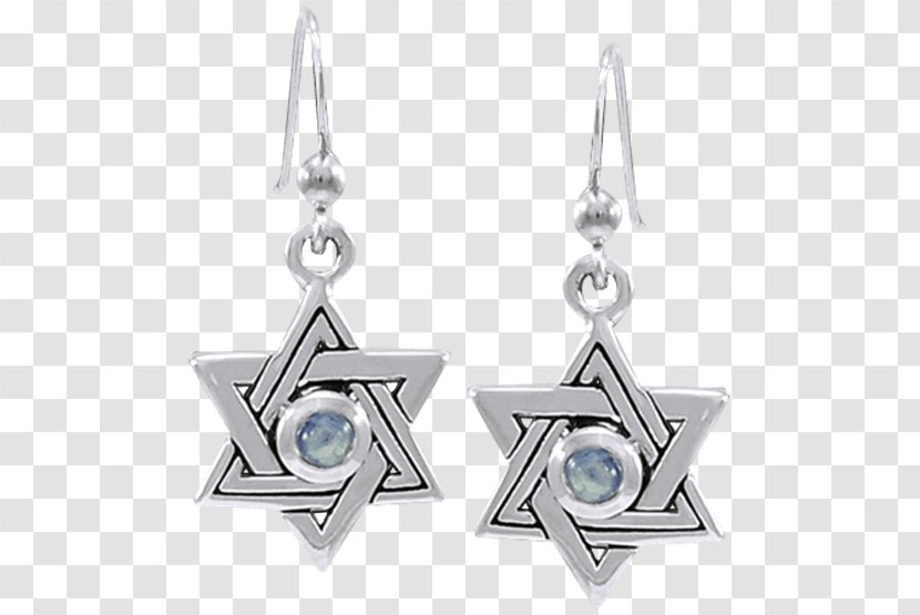 Earring Silver Body Jewellery Gemstone - Pentacle - Seal Of Solomon Transparent PNG