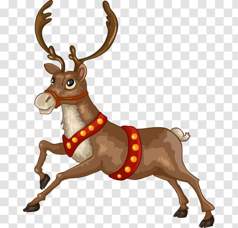 Santa Claus Reindeer Christmas Card Illustration Transparent PNG