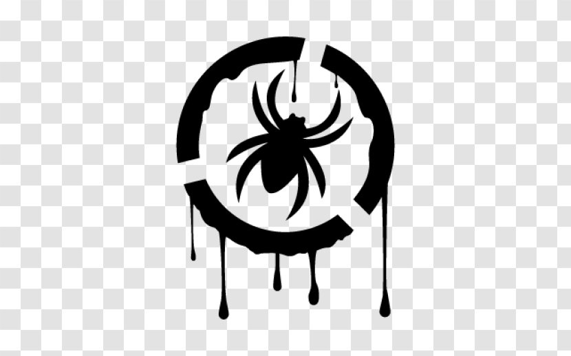 Spider - Logo - Black And White Transparent PNG