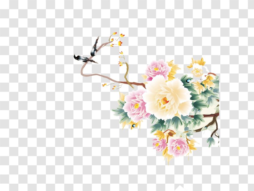 Mid-Autumn Festival Floral Design Confucius Institute - Lamp - Peony Transparent PNG