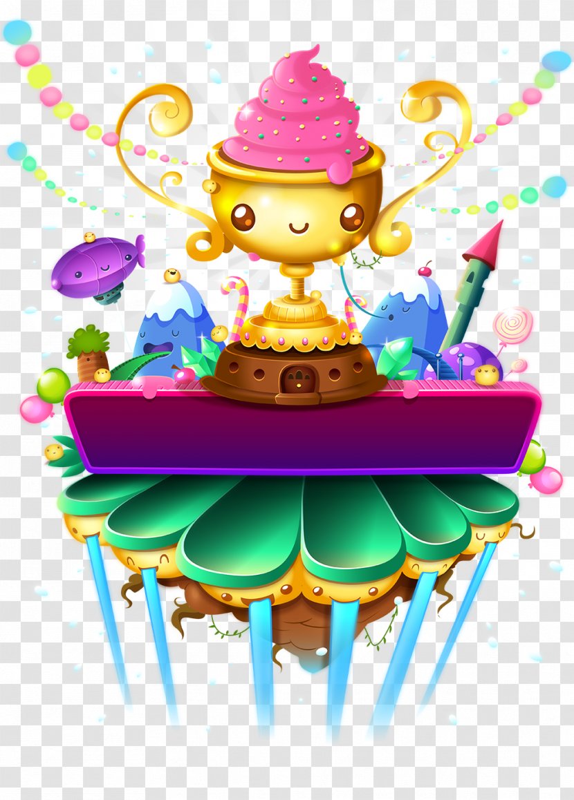 Cartoon Drawing - Animation - Floating Island Transparent PNG