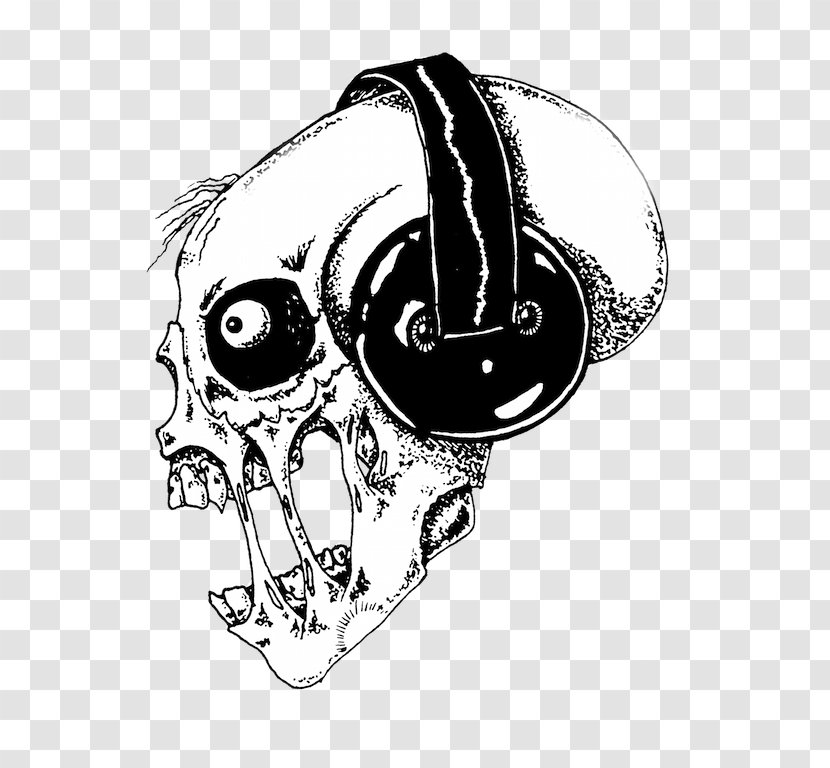 Headphones Drawing Automotive Design Skull - Car Transparent PNG