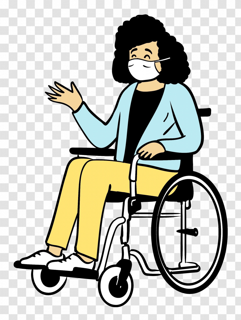 Woman Wheelchair Medical Mask Transparent PNG