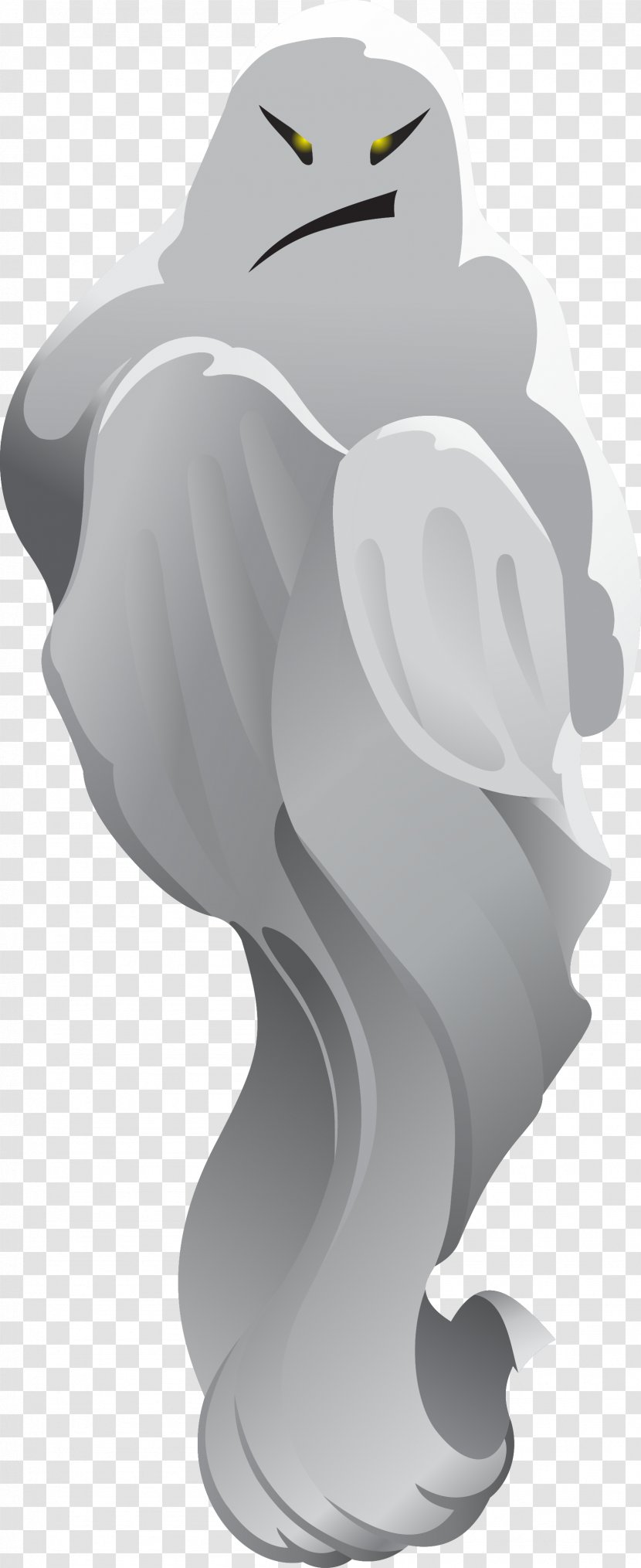 Halloween Clip Art - Black And White - West Ghost Vector Transparent PNG