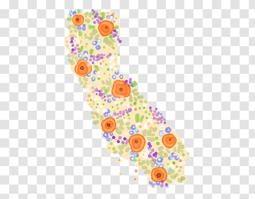 California Poppy Floral Design Map State - Flower - Lombard Street Transparent PNG