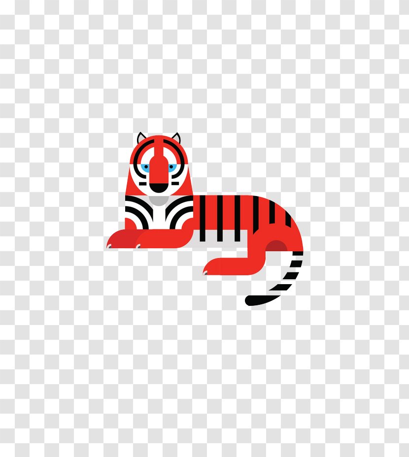 Logo Illustration - Text - Tiger Lying Transparent PNG