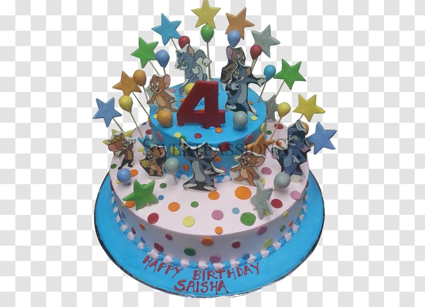 Birthday Cake Frosting & Icing Cream Sugar Torte - Paste - Tom And Jerry Transparent PNG