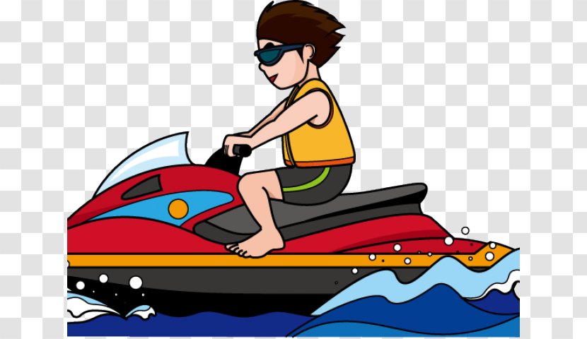 Personal Watercraft Water Skiing Clip Art - Hairband Outline Transparent PNG