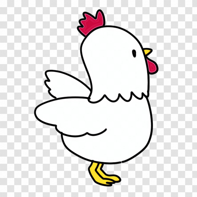 Rooster Chicken Line Art Meter Cartoon Transparent PNG