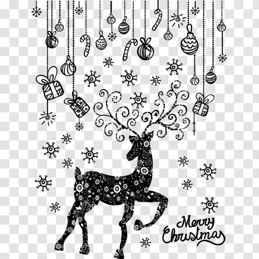 Deer And Snowflakes - Glass - Point Transparent PNG