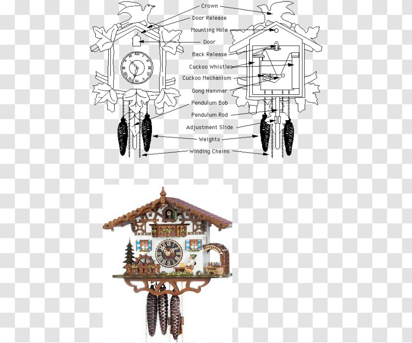 Cuckoo Clock Musical Movement Hermle Clocks - Quartz - Grandfather Transparent PNG