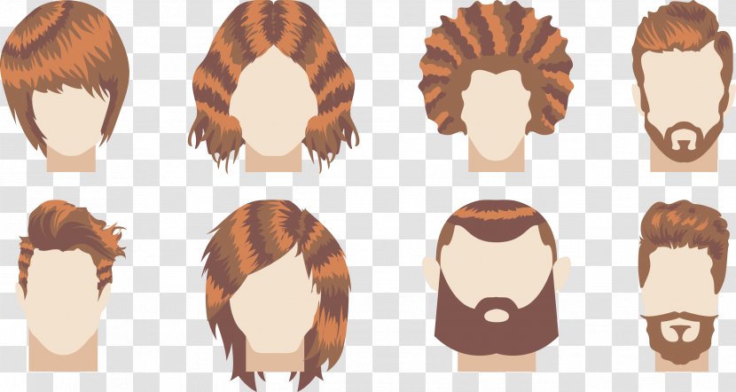 Long Hair Brown Bun Illustration - Vector Hairstyle Transparent PNG