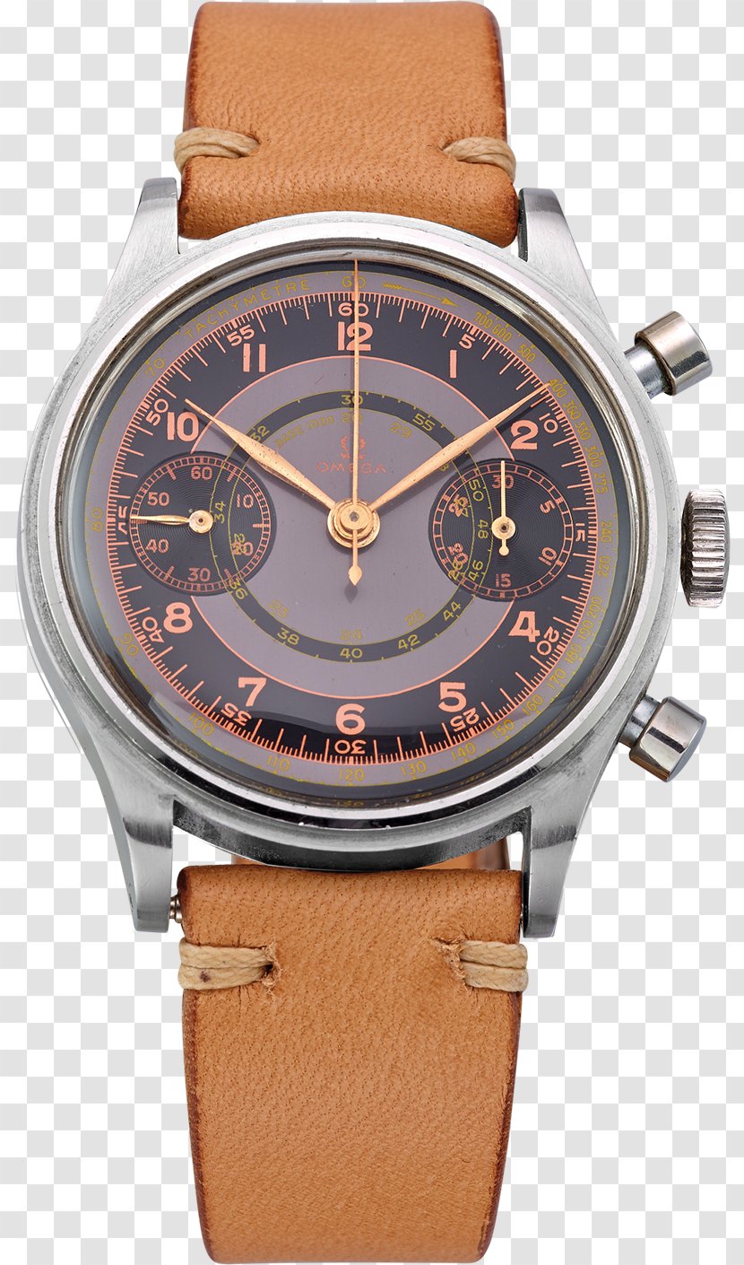 Watch Strap Chronograph Omega SA Clothing Accessories - Brown Transparent PNG