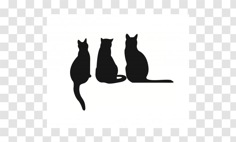 Black Cat Sticker Silhouette Whiskers Transparent PNG