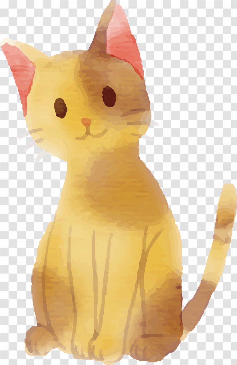 Cat Euclidean Vector Computer File - Carnivoran - Painted Yellow Transparent PNG