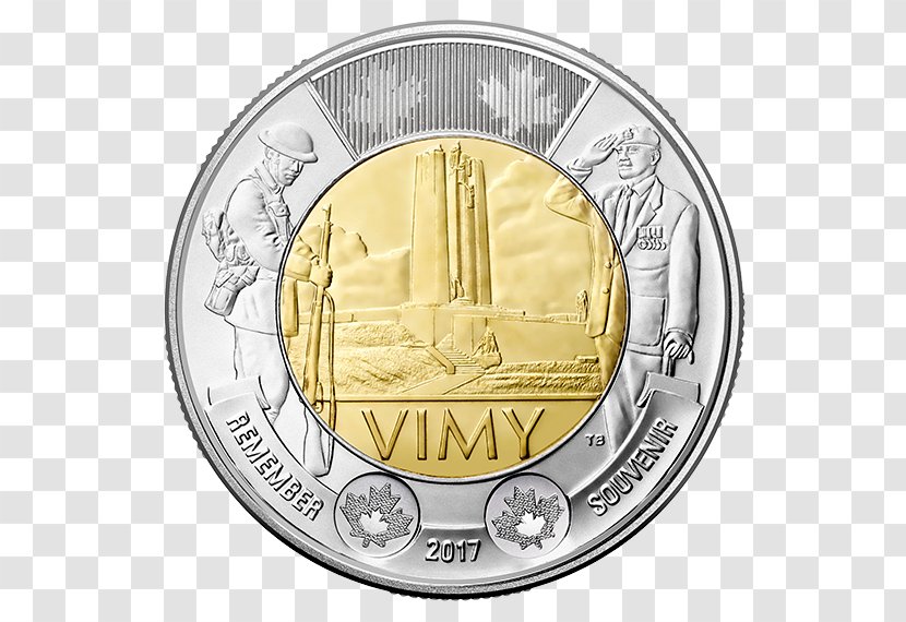 Canada Battle Of Vimy Ridge Toonie Dollar Coin - Currency Transparent PNG