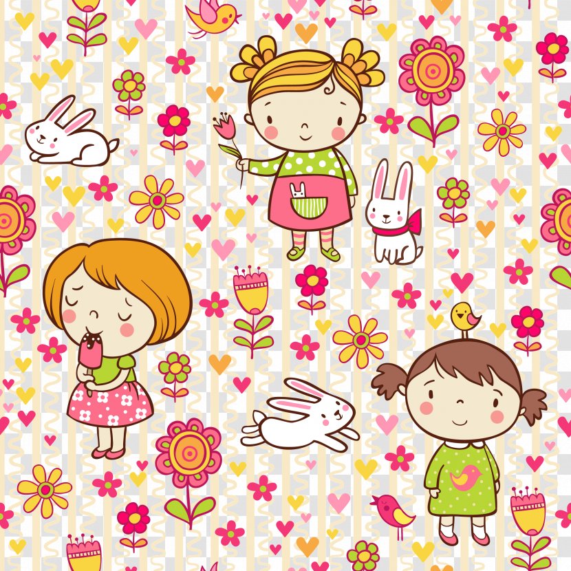 Cartoon Drawing Pattern - Toddler - Small Fresh Decorative Background Vector Transparent PNG