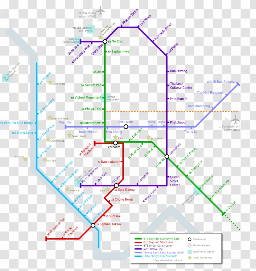 BTS Skytrain Chiang Mai Rapid Transit Bangkok Map - Point Transparent PNG