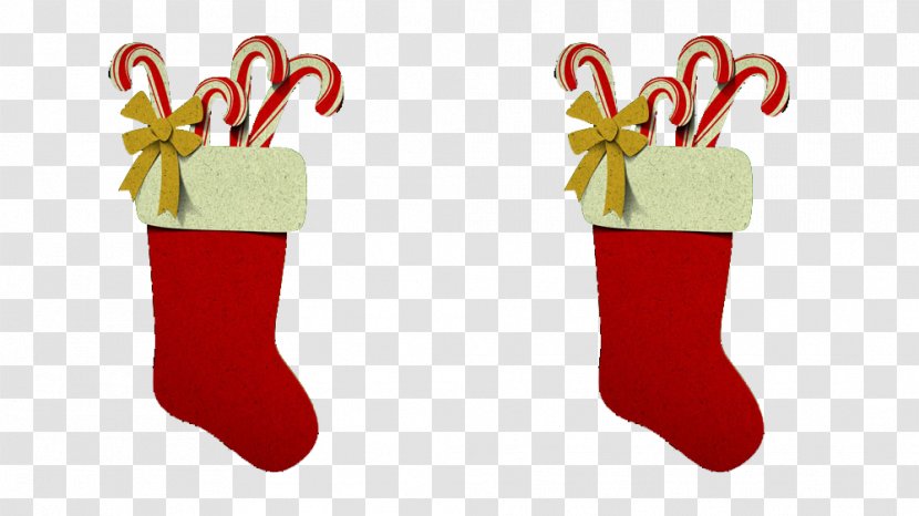 Christmas Stocking Sock - Hosiery - Red Socks Picture Material Transparent PNG