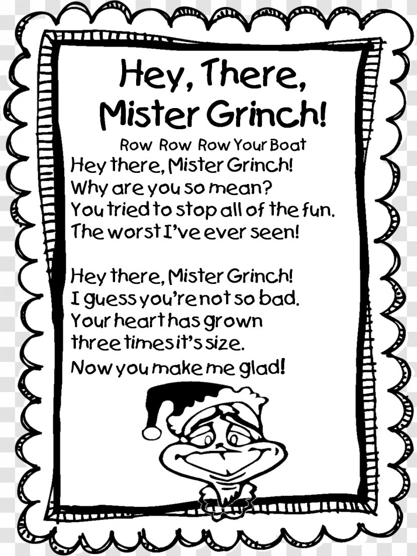 Grinch Christmas Day Poetry First Grade Second - Vertebrate - 3rd Writing Ideas Transparent PNG