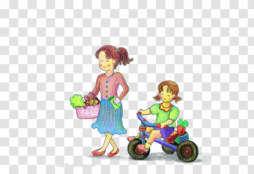 Mother Vegetable Cartoon - Fictional Character - Grocery Shopping And Child Transparent PNG