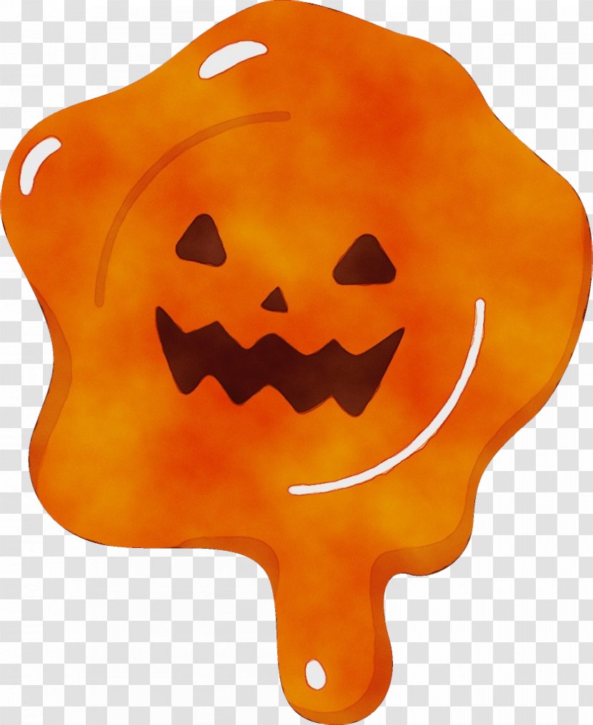 Orange - Wet Ink - Smile Pumpkin Transparent PNG