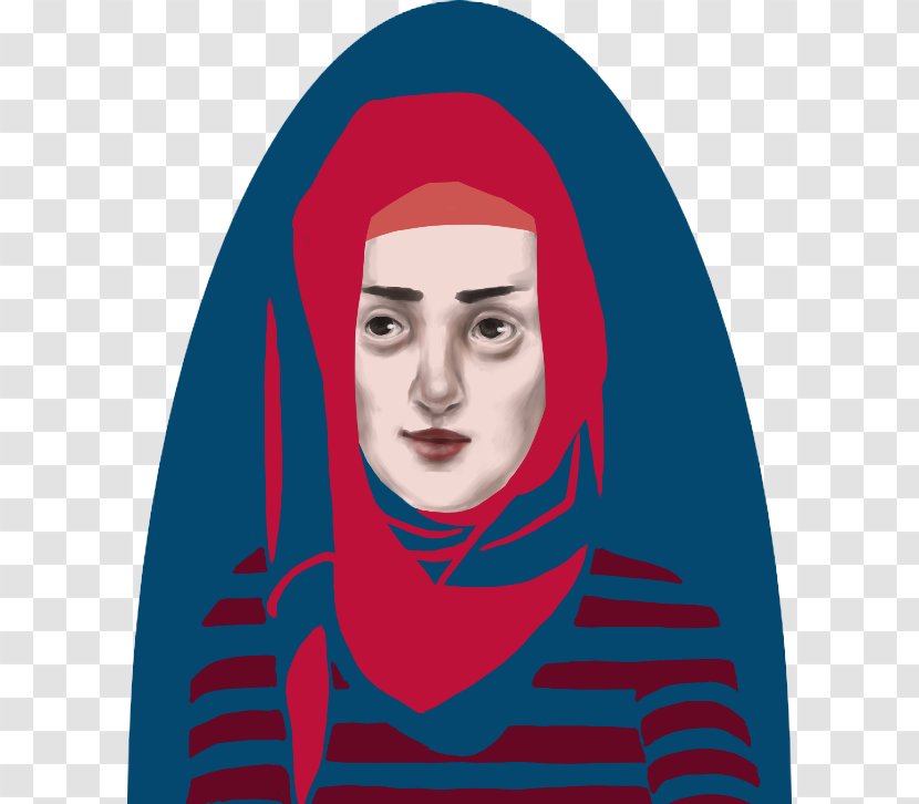 Electric Blue Facial Expression Face Azure - Cartoon - Hijab Transparent PNG
