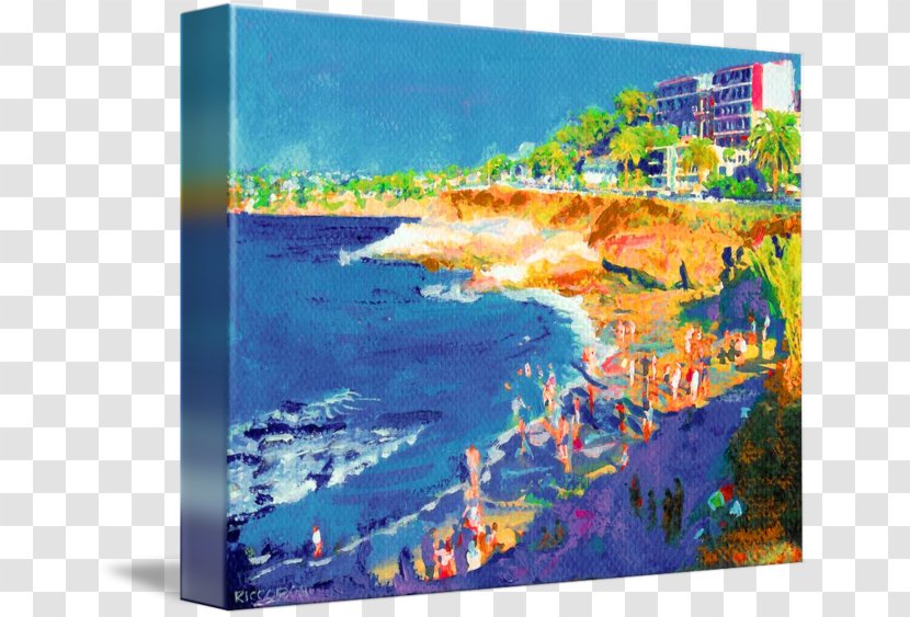 La Jolla Cove Watercolor Painting Shore Beach - Picture Frame Transparent PNG