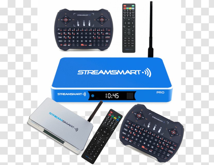 StreamSmart Pro Premium Box Streaming Media Smart TV Digital Player 4K Resolution - Android Tv - Family Transparent PNG