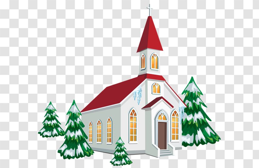 Church Service Christmas Chapel Clip Art - Christian - Painted Snow House Transparent PNG