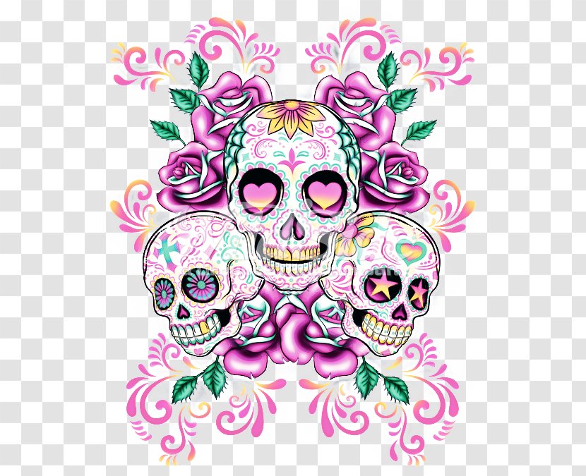 Day Of The Dead Skull - Bone - Visual Arts Drawing Transparent PNG