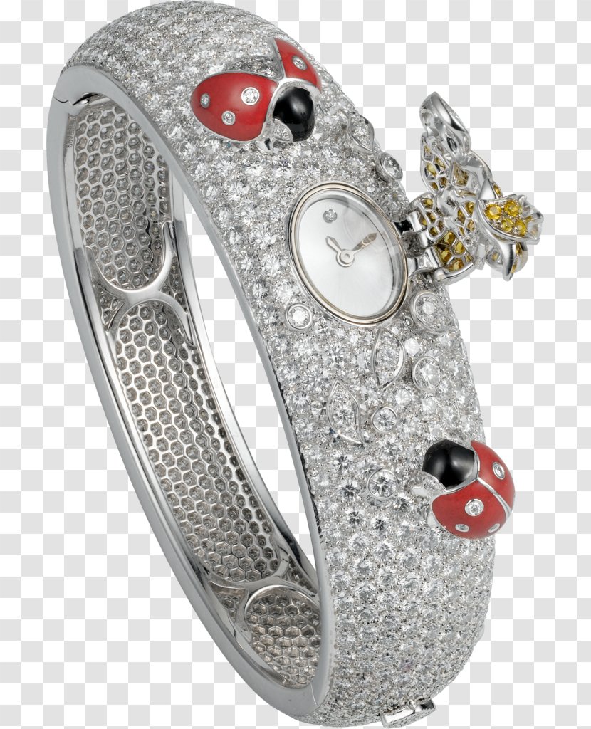 Cartier Automatic Watch Bracelet Bangle - Platinum Transparent PNG