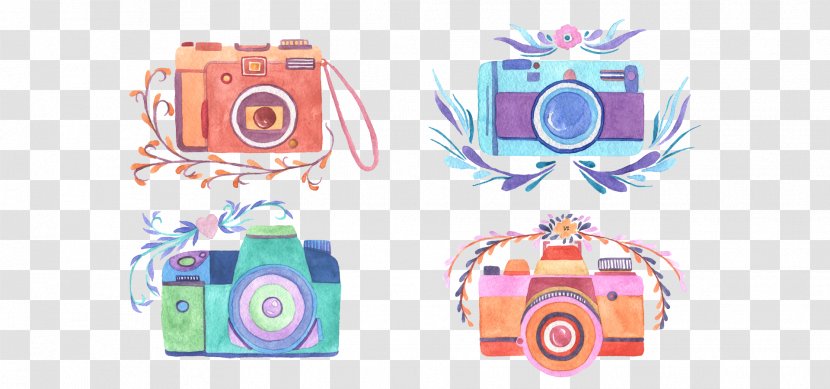 Watercolor Painting Camera Photography Illustration - Drawing - Hand-painted Creatives Transparent PNG