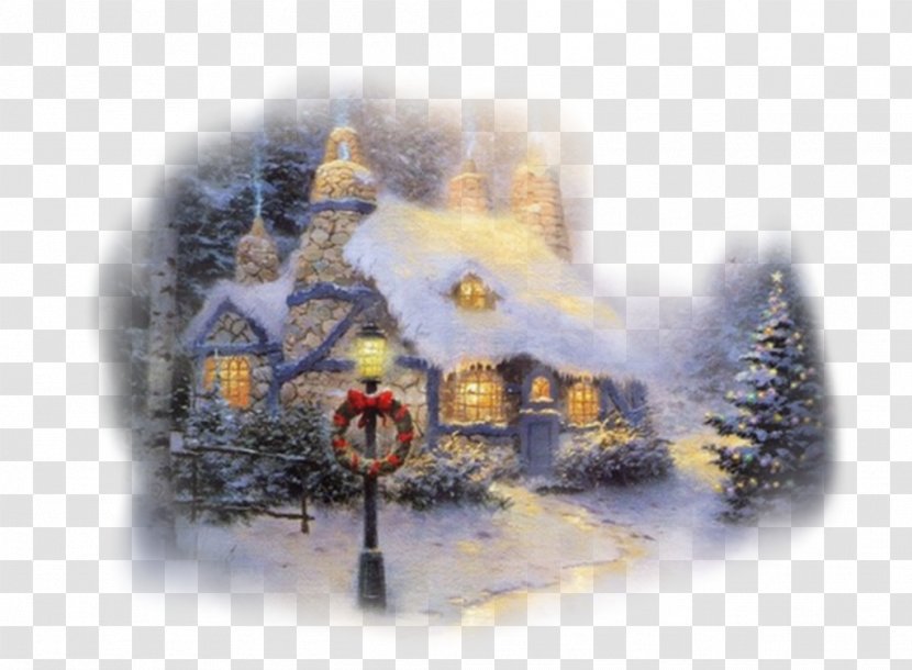 All Aboard For Christmas Painting Art - Cottage - Winter Snow Transparent PNG