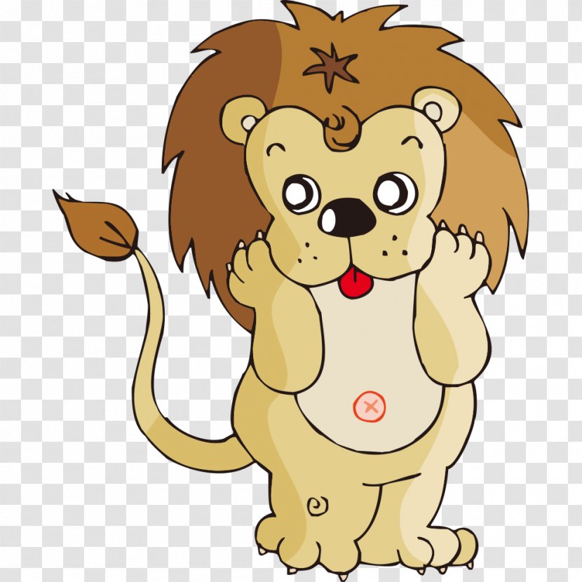 Lion Cartoon Comics - Flower - Cute Transparent PNG