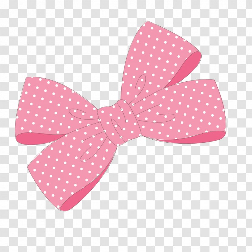 Pink Ribbon Bow Tie - Polka Dot - Little Transparent PNG