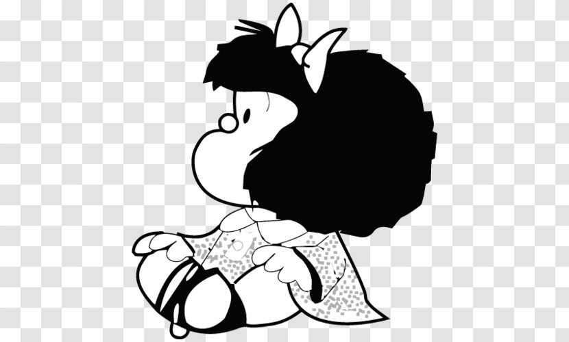 El Mundo De Mafalda Comics Cartoonist Comic Strip - Monochrome Photography Transparent PNG