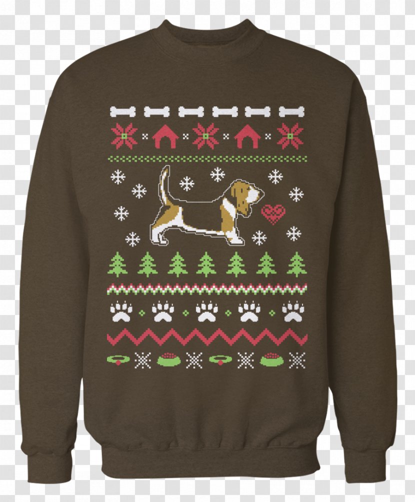 German Shepherd Christmas Jumper T-shirt Sweater - Tshirt - Basset Hound Transparent PNG