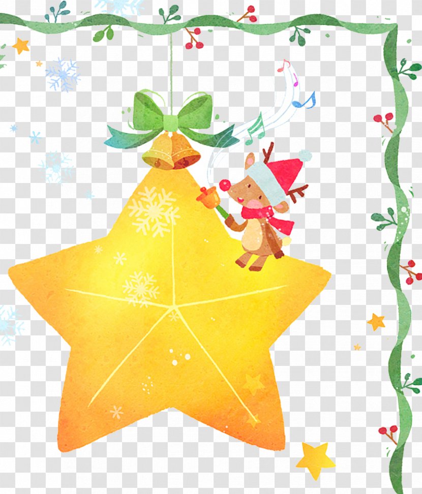 Christmas Five Pointed Star Illustration - Tree - Decoration Transparent PNG