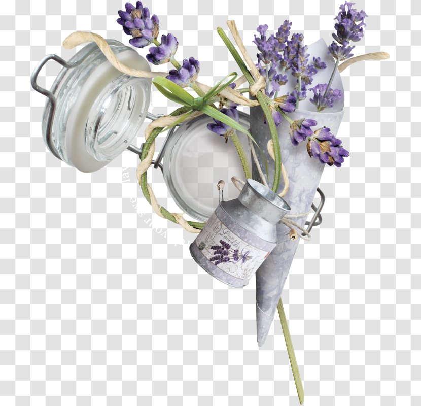 Artificial Flower Floral Design English Lavender - Flowerpot Transparent PNG