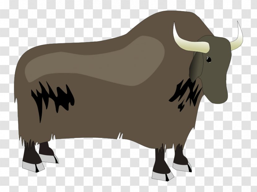 Domestic Yak Bison Clip Art - Livestock - Drawing Transparent PNG