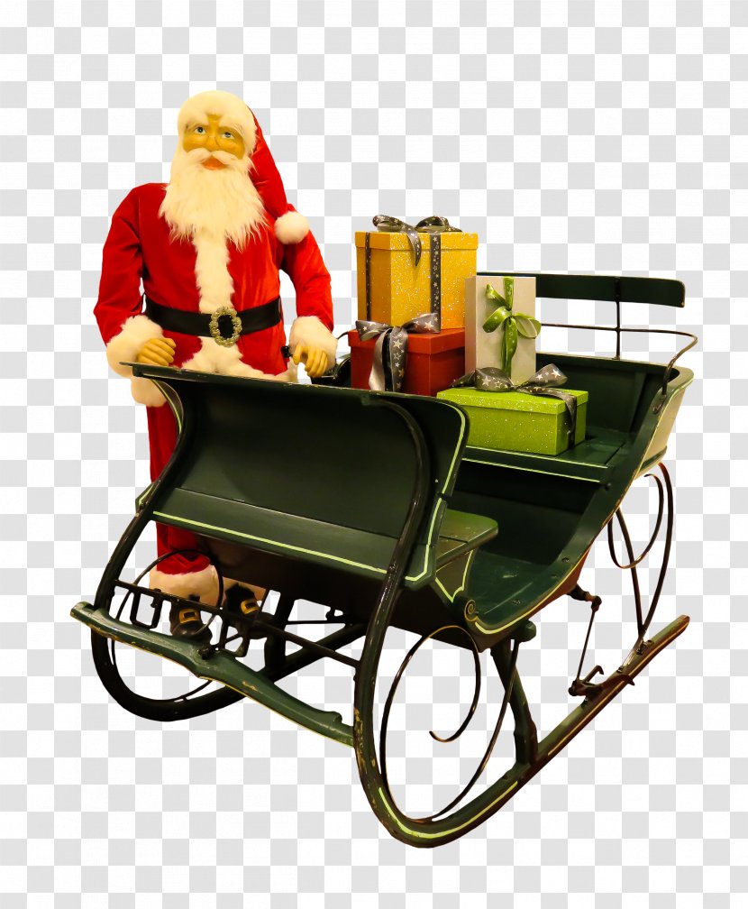 Santa Claus Reindeer Christmas Sled Gift Transparent PNG