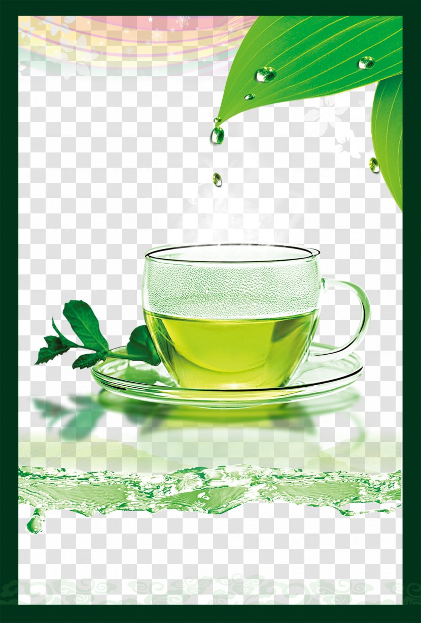 Green Tea Coffee Longjing Teacup - Creative Background Cup Of Transparent PNG